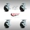 Service Caster 5 Inch SS Polyolefin Caster Set with Roller Bearings and Brake/Swivel Lock SCC SCC-SS30S520-POR-TLB-BSL-4 - alternate 3